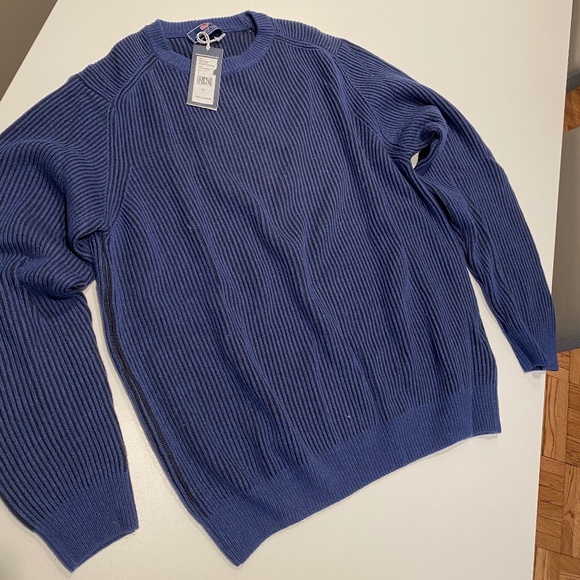 Vineyard Vines Offshore On The Go Crewneck Sweater Faded Indigo - Picture 1 of 5
